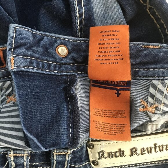 Rock Revival Jeans Womens 30 Iselin Capri Embellished Pockets Stretch E9439P - Picture 14 of 14